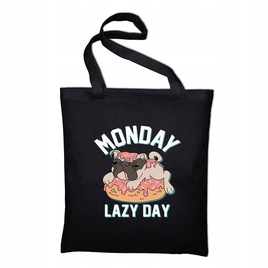 Torba Ekologiczna CZARNA na prezent wzór MOPSY 02 10687621070