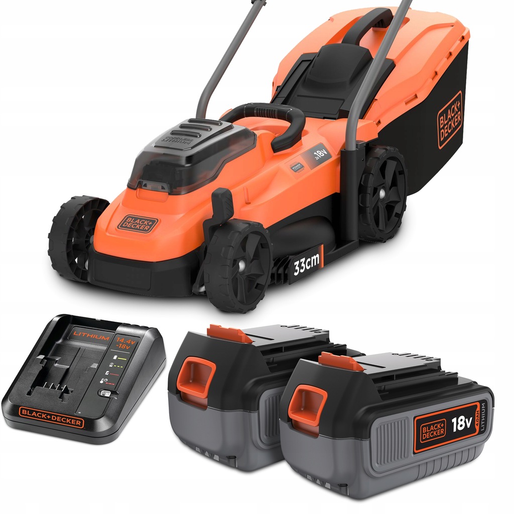 BLACK+DECKER Kosiarka akumulatorowa 2x18V 4Ah 33cm - 12104860894 ...