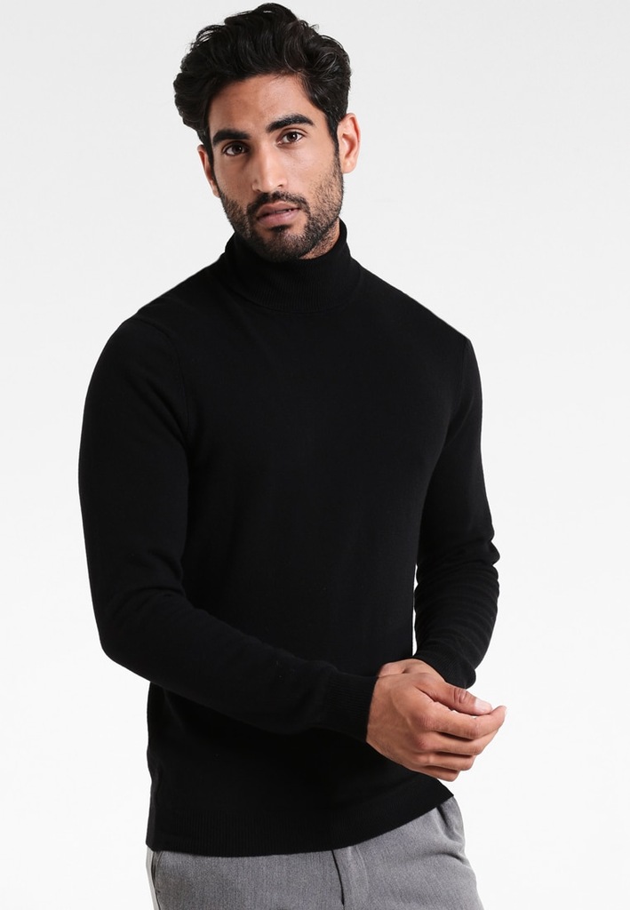 BENETTON SWETER CZARNY MĘSKI KLASYCZNY GOLF S 1BTD