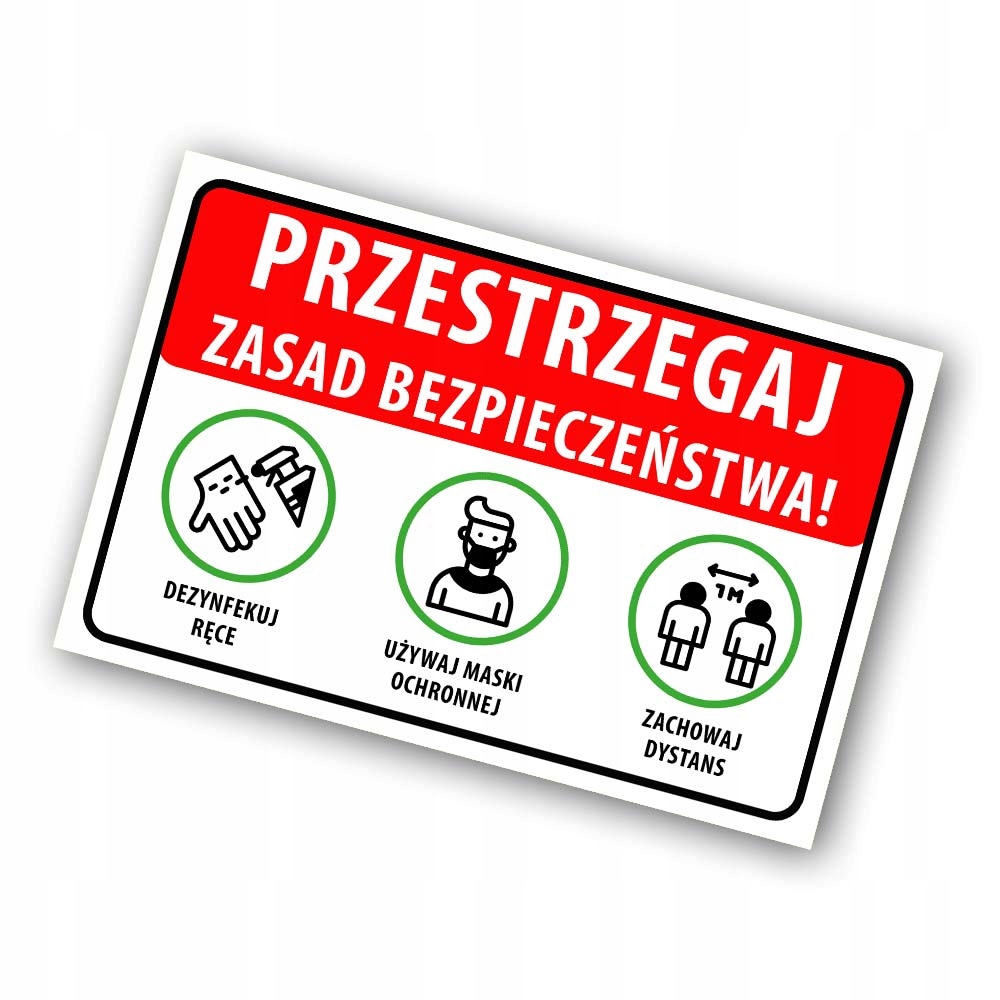 Tabliczka PCV Przestrzegaj Zasad Bezpieczeństwa