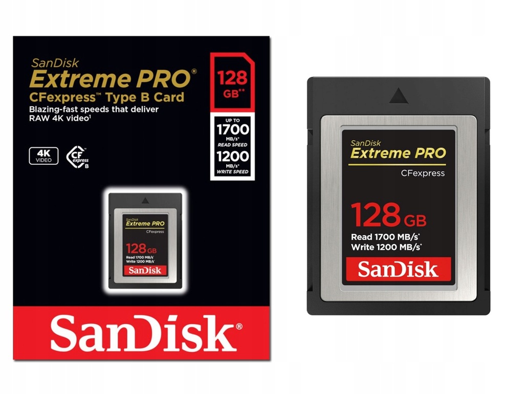 KARTA SANDISK CFEXPRESSS 128GB EXTREME PRO 1700MB
