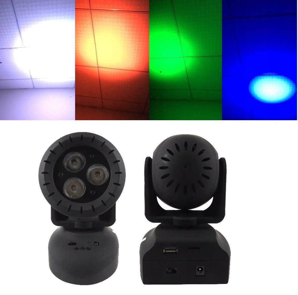 RUCHOMA KULA GŁOWA PROJEKTOR LASER LED 6x1W RGB