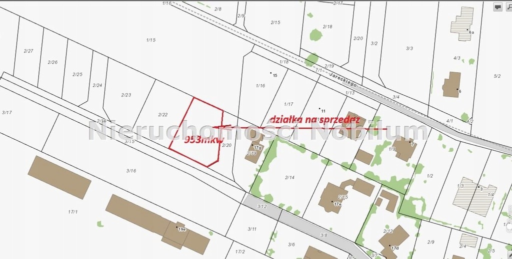 Działka, Wrocław, Krzyki, Jagodno, 953 m²