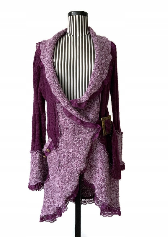 NINA MURATI sweter boho moher koronka ideal S