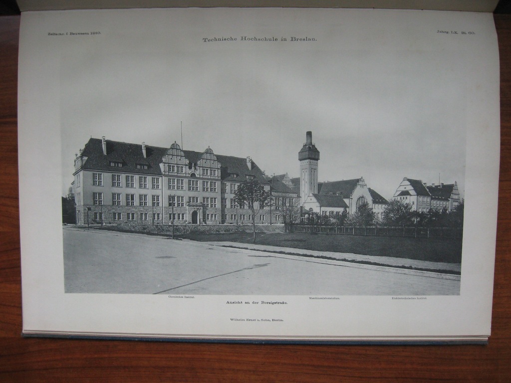 Wrocław Politechnika Breslau Technische Hochschule Smoluchowskiego 1910 r.