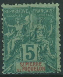 Kolonie fr. St.Pierre et Miquelon 5 cent. - alegoria