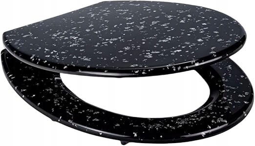 Deska sedesowa Yelcona wolnoopadająca akryl z brokatem czarna