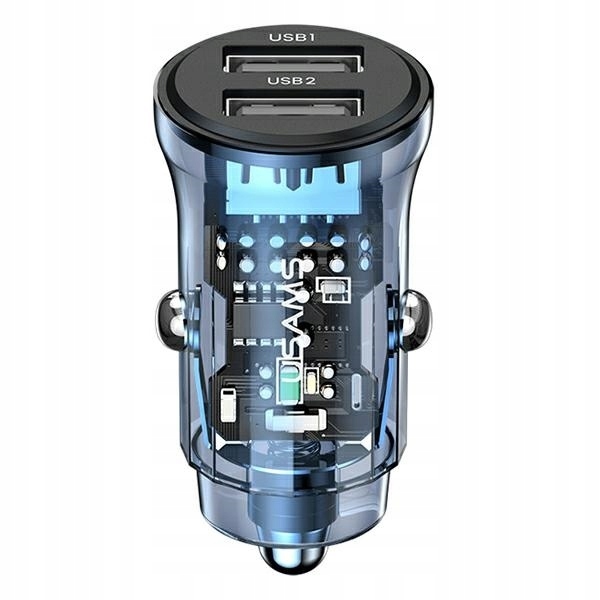 USAMS Ład. sam. C31 3A 2xUSB-A Fast Charge niebieski