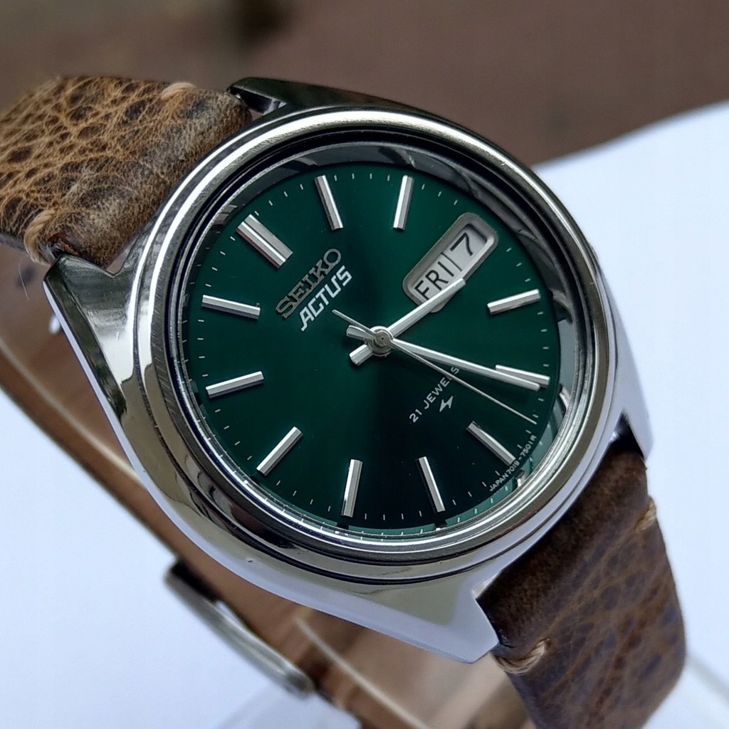 SEIKO セイコー ACTUS 7019-7060 グリーン Seiko Actus Automatic 21 Jewels 7019-7060 IDEAŁ