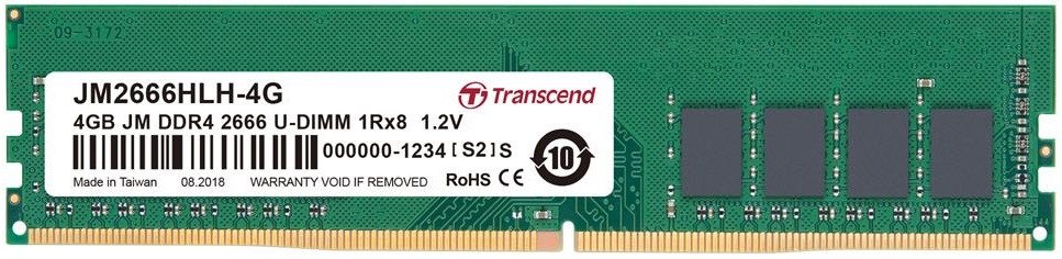 Pamięć TRANSCEND (UDIMM\DDR4\4 GB\2666MHz\1.2V\Single)