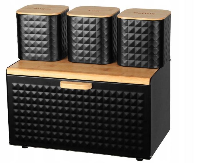 Chlebak Zestaw Pojemnik Cukier Kawa Herbata