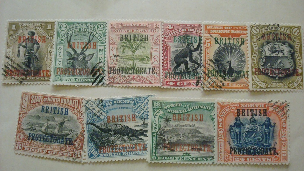 Kolonie British north Borneo zestaw znaczków