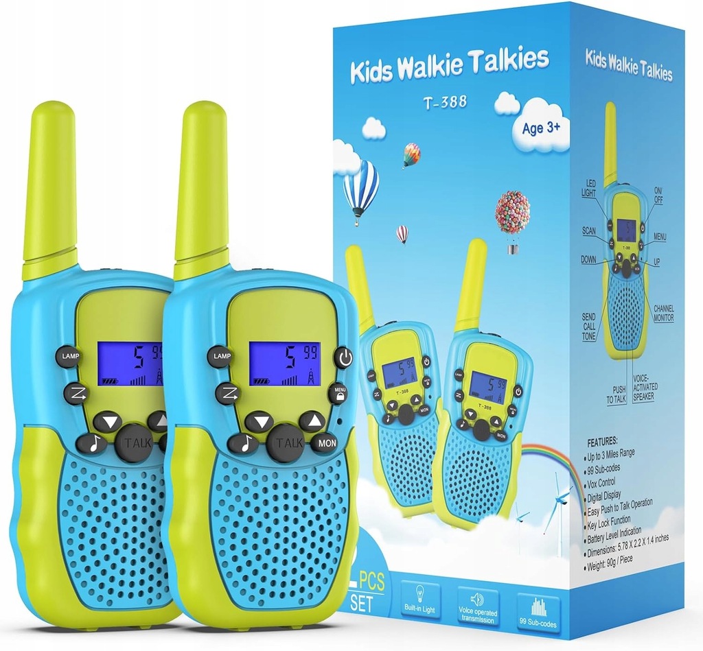 2 WALKIE TALKIE DLA DZIECI KRÓTKOFALÓWKA ŁOKI TOKI
