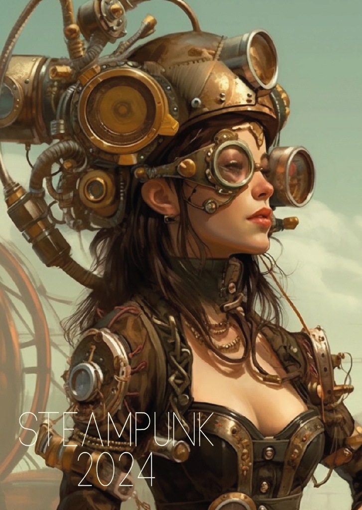 154 Kalendarz 2024 A3 steampunk anime pion 7 kart