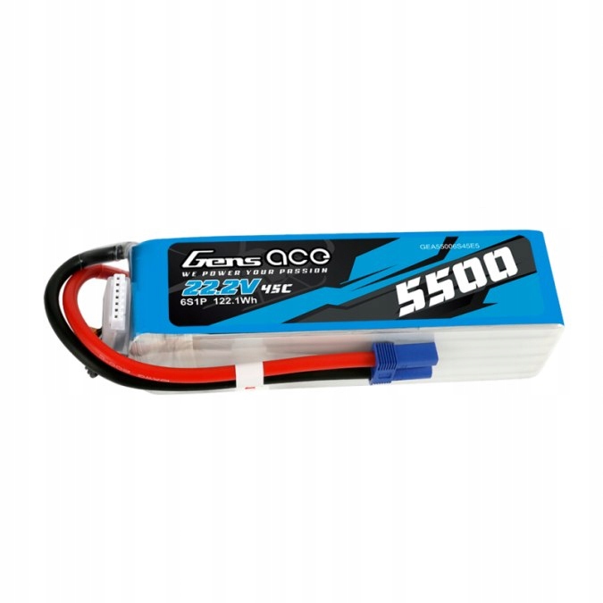 5500mAh 22.2V 45C Gens Ace EC5