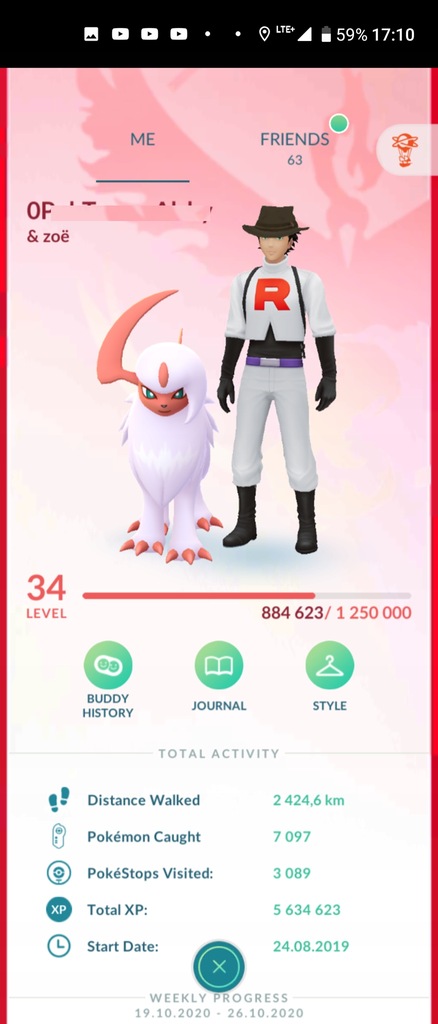 Pokemon Go konto 34,5 lvl Shiny Absol
