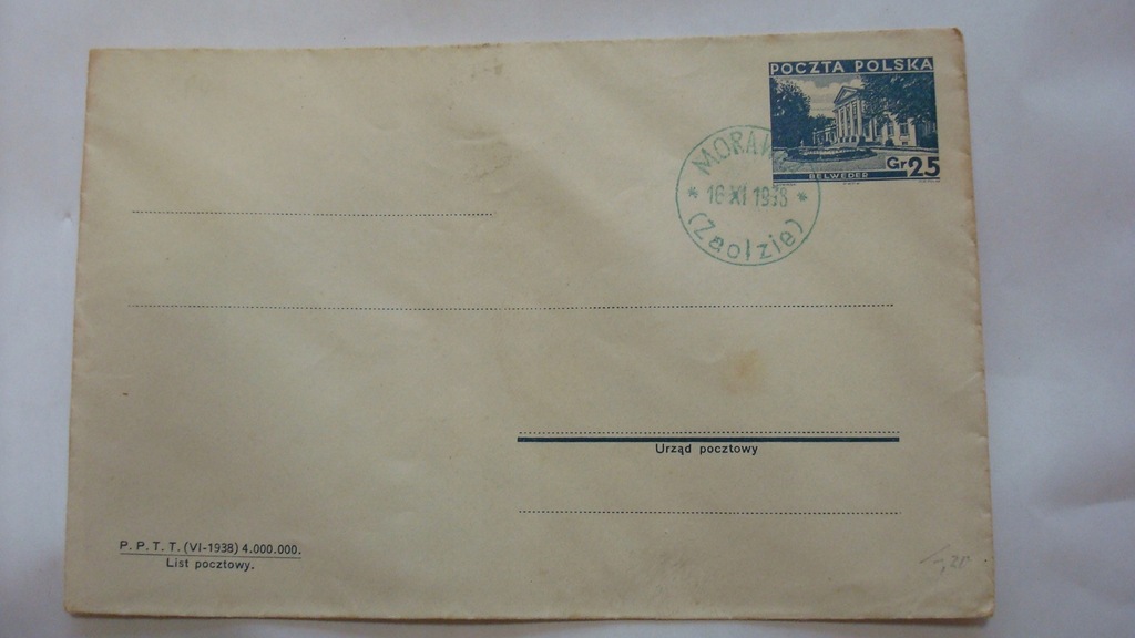 Kartka pocztowa Zaolzie Morawka 1938