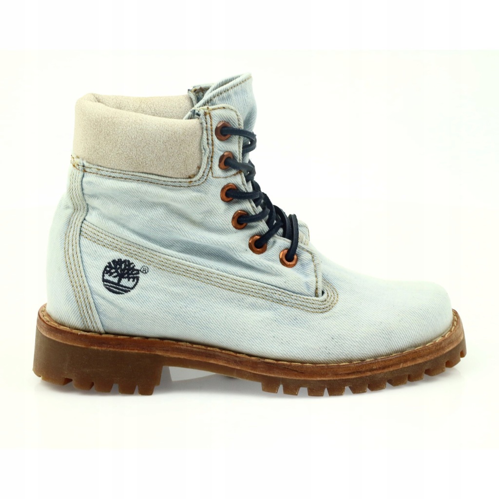 Niebieskie Tekstylne Buty Glany Timberland r.38