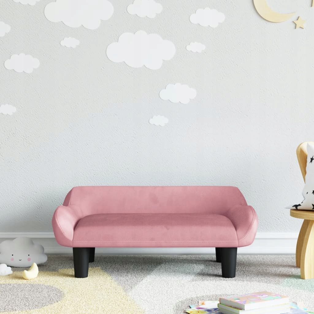 VidaXL Sofa dla dzieci, różowa, 70x40x24 cm, aksamit