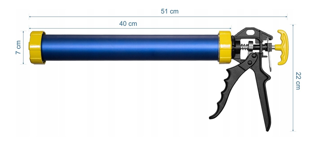 BAUHUS Pistolet Wyciskacz do Mas Gęstych Kartuszy PRO 300/600ml NIEBIESKI