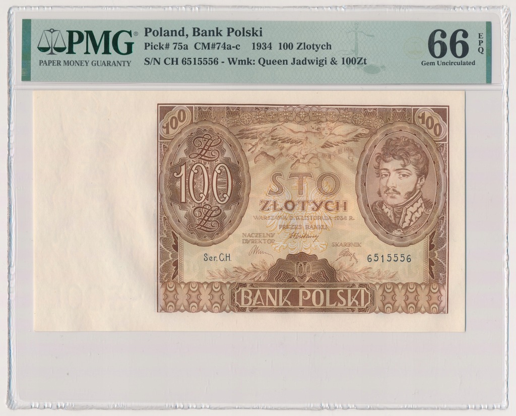 9471. 100 złotych 1934 - kropka w serii - PMG 66 EPQ