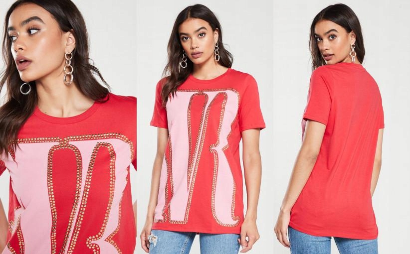 B8R101*RIVER ISLAND T-SHIRT DAMSKI DŻETY 34 P01