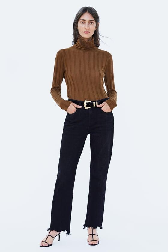 08D167 ZARA KNIT__MD2 SWETER GOLF PRĄŻKI__L