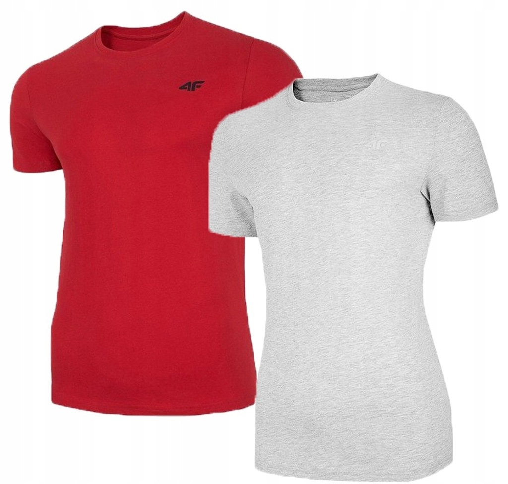T-shirt męski 4F TSM003 2 PAK czerwony szary L