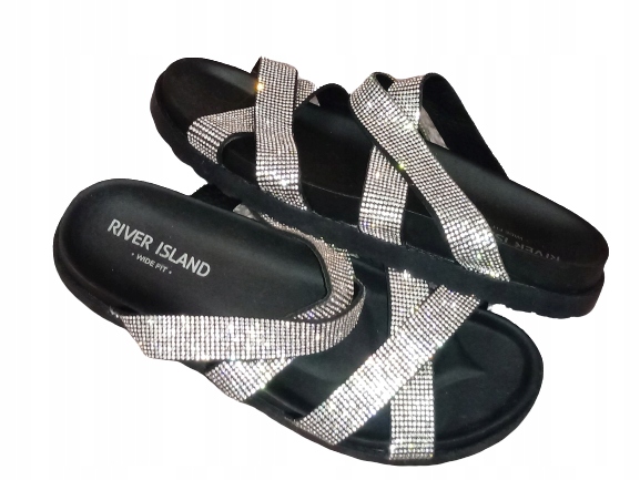 River Island Wide fit klapki z cyrkoniami roz. 40