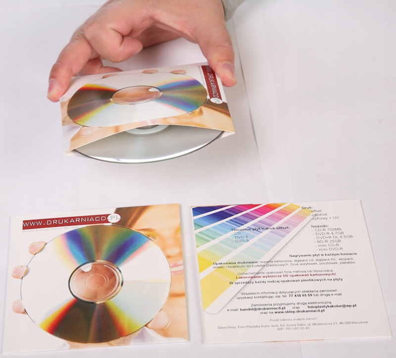 Koperty kartonowe na CD DVD z nadrukiem, druk 2000