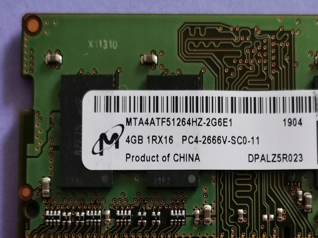 DDR4 4GB Micron 2666v