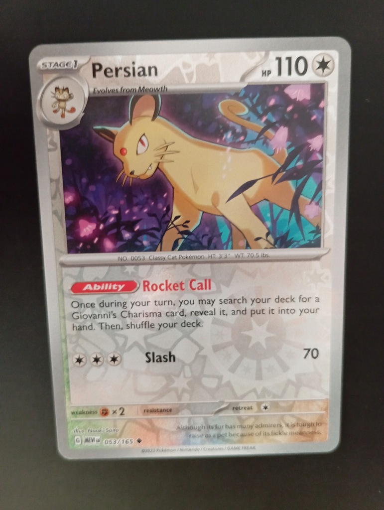 Persian R.Holo Scarlet Violet 151 2023 rok 053/165 POKEMON TCG