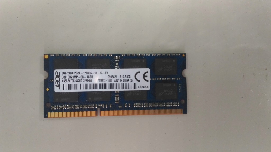 DDR3 ACER 8 GB PC3L-12800S-11-13-F3