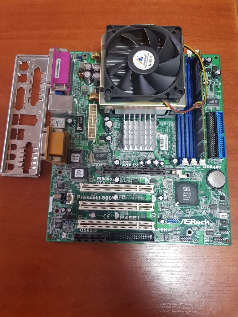 Płyta Asrock P4S61 s.478 AGPx8 + CPU + RAM RETRO !