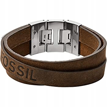 FOSSIL BRANSOLETA Męska Skóra Brąz Stal JF84955040