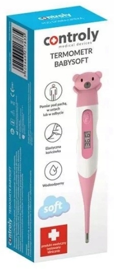 Termometr elektroniczny Controly Babysoft różowy