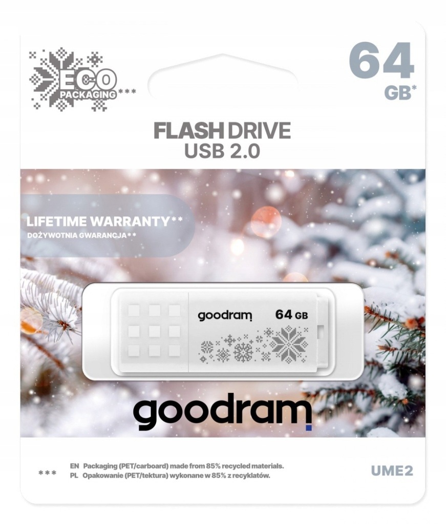 Pendrive (Pamięć USB) GOODRAM 64 GB USB 2.0 Biały