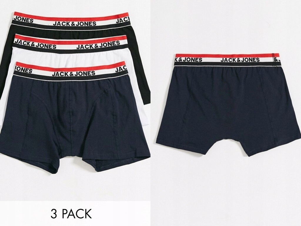 Jack&Jones Granatowe i białe bokserki z logo L