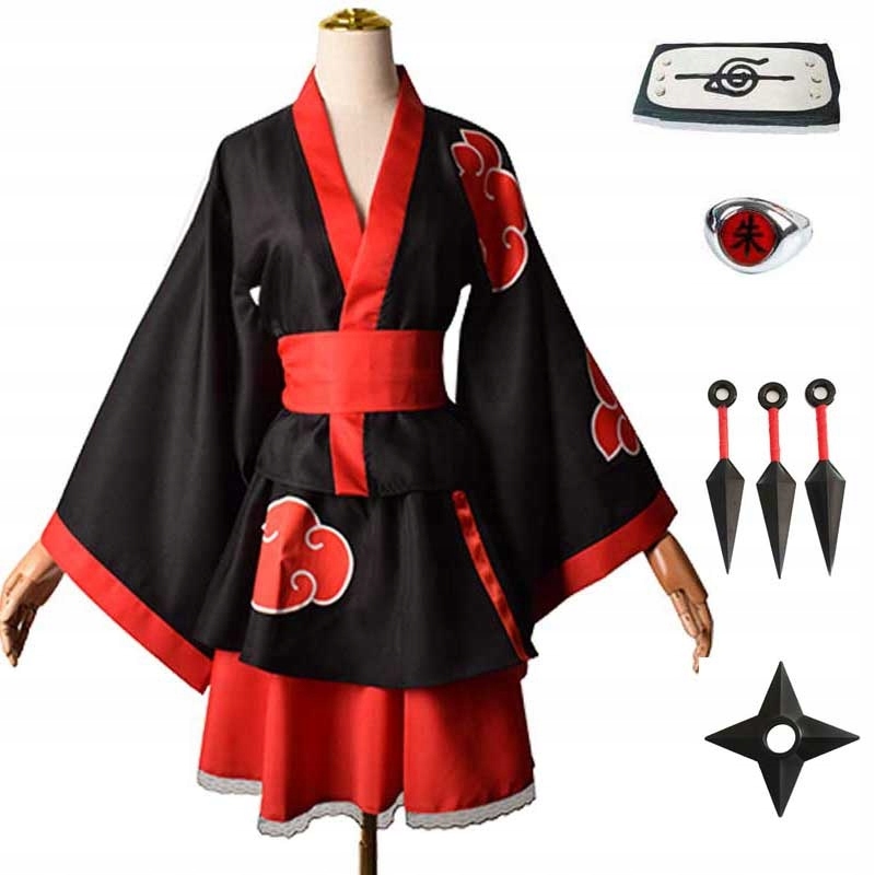 Cosplay Kobiety Akatsuki Kimono sukienka Uchiha Sa