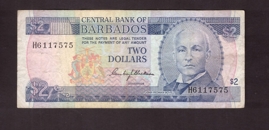 Barbados - banknot - 2 Dolary