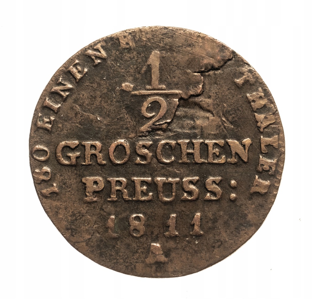 Prusy, Fryderyk Wilhelm III, 1/2 groschen 1811 A, st.3