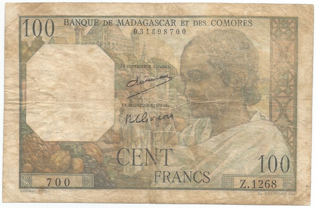 9. Komory - 100 Francs - Stan 4/5