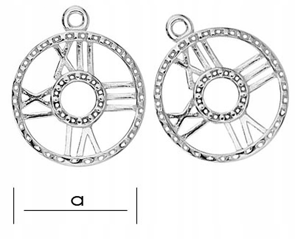 (zw44) zawieszka Charms zegar SREBRO 925