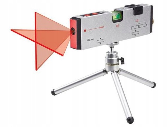 POZIOMICA laser krzyżowy mini statyw magnez LED czerwony