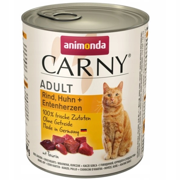 ANIMONDA Carny Wołowina Kurczak Kacze Serca 800g
