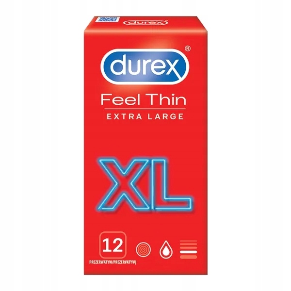 PREZERWATYWY DUREX FEEL THIN EXTRA LARGE XL 12 SZT