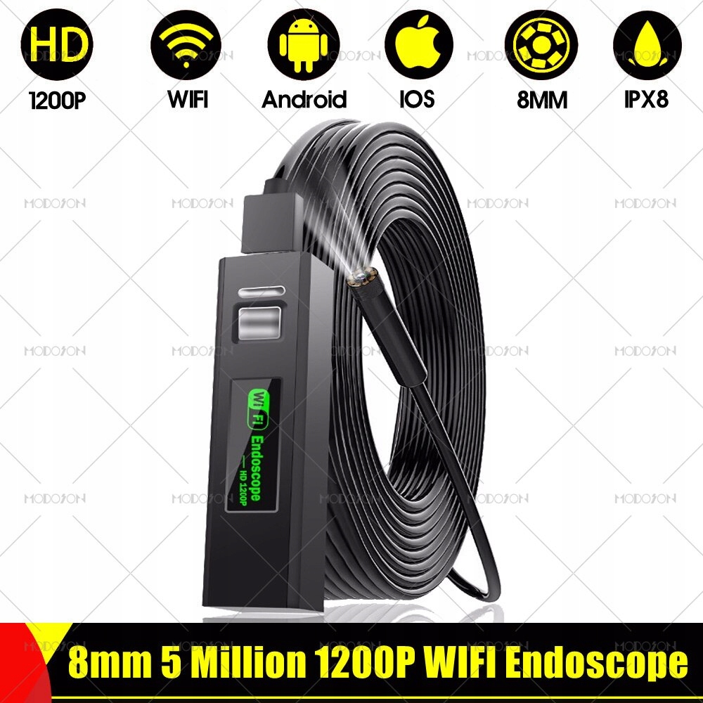 8mm 5.0MP1200P HD WIFI kamera endoskopowa elastycz