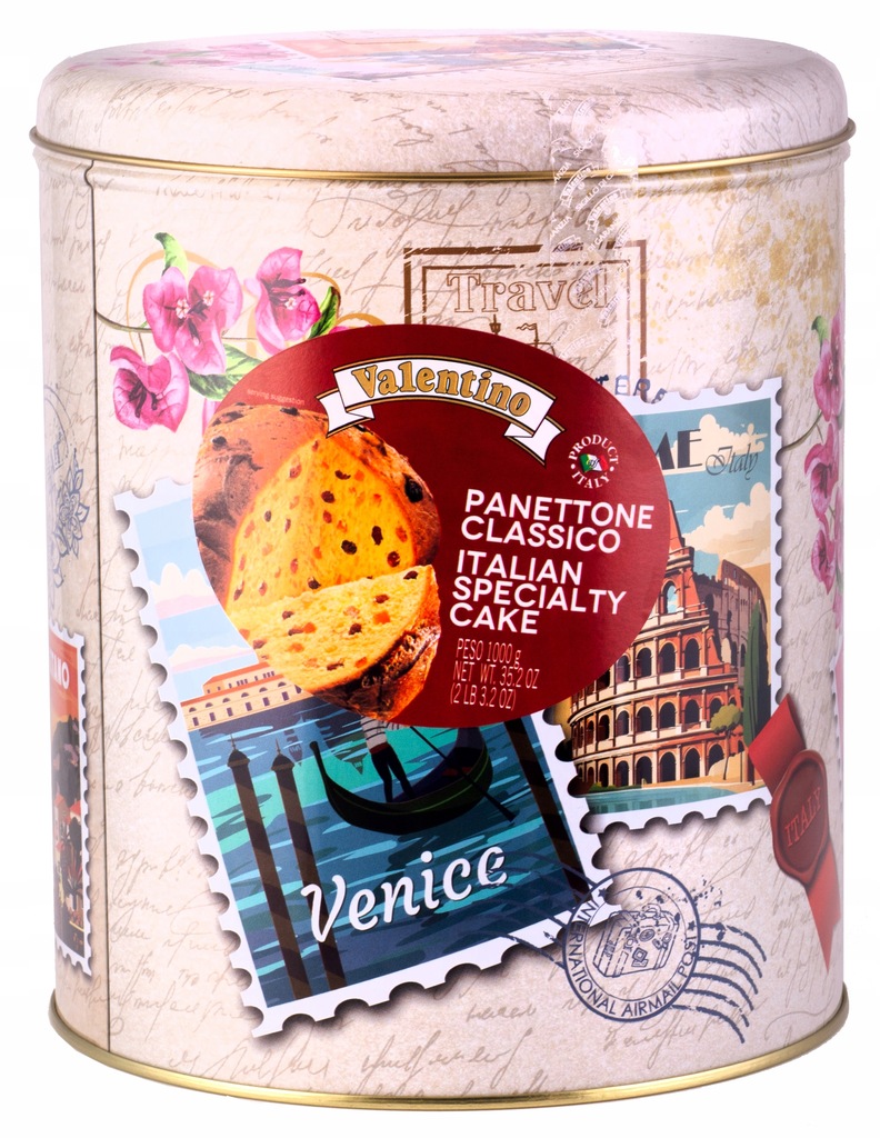 Valentino ciasto Panettone Włoski klasyk w ozdobnej puszce Idealny prezent