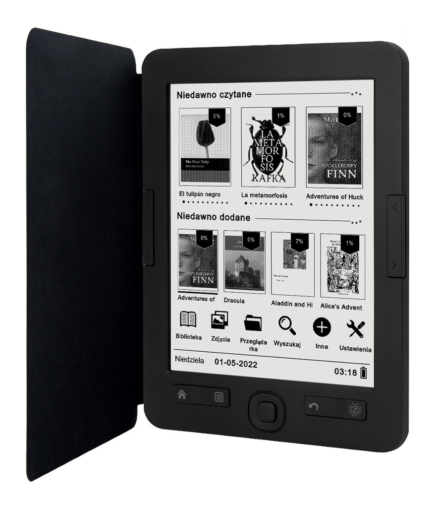 Czytnik do e-booków BEMI Cognita+ Grafitowy 4GB 6 Cali E-INK Carta /OUTLET