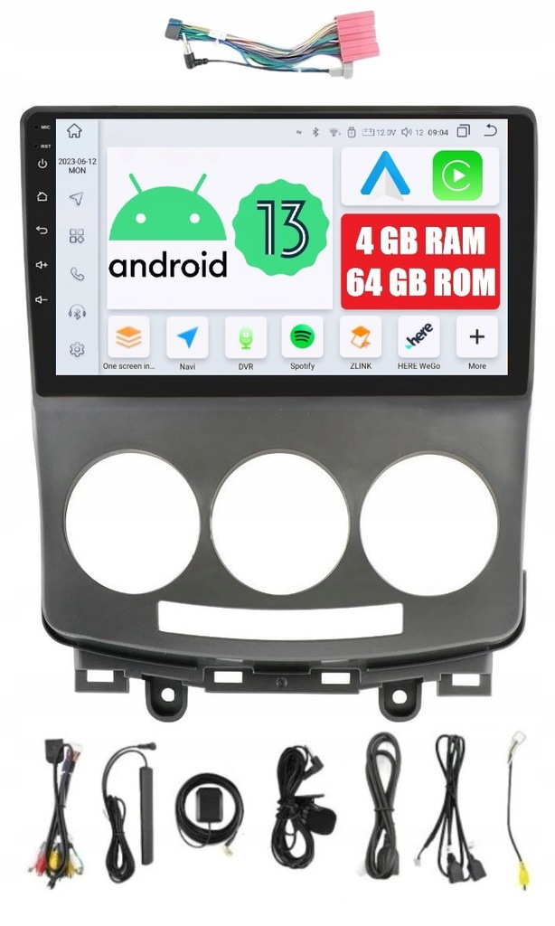 NAWIGACJA RADIO 2DIN ANDROID MAZDA 5 I 1 CR CARPLAY 4/64 GB DSP LTE